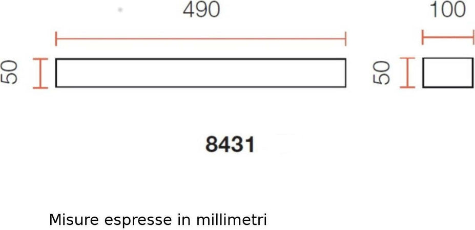 Applique-gesso-Belfiore-9010-GADRO-BIG-8431.51-R7s-LED-lampada-parete