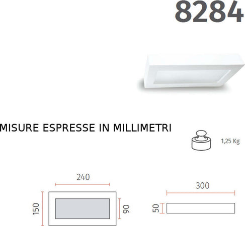 Applique-gesso-Belfiore-9010-GARLA-8284.52-G9-LED-lampada-parete