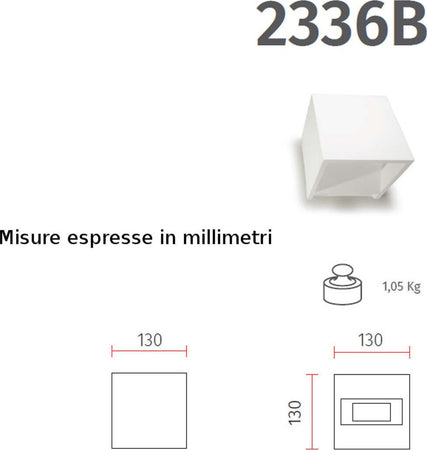 Applique-gesso-Belfiore-9010-KUBO-2336B-LED-lampada-parete-moderna