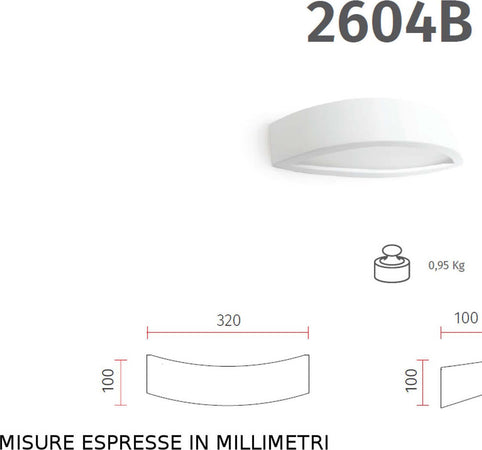 Applique-gesso-Belfiore-9010-RIETE-2604B-41-E27-LED-lampada-parete