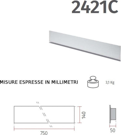 Applique-gesso-kit-emergenza-9010-ISA-2421C+099.142-LED-lampada-parete-moderna