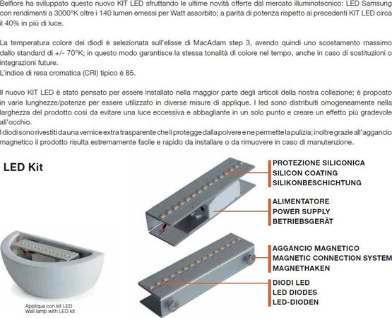 Applique-gesso-kit-emergenza-9010-ISA-2421C+099.142-LED-lampada-parete-moderna