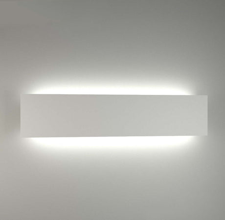 Applique-gesso-kit-emergenza-Belfiore-9010-2421B+099.142-LED-50CM-lampada-parete-verniciabile-biemissione