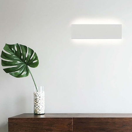 Applique-gesso-kit-emergenza-Belfiore-9010-2421B+099.142-LED-50CM-lampada-parete-verniciabile-biemissione