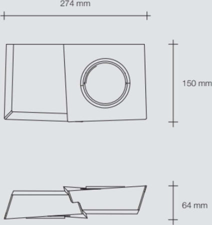 Applique-gesso-Sforzin-illuminazione-ANCHISE-T375-GX53-LED-moderno-biemissione-lampada-parete