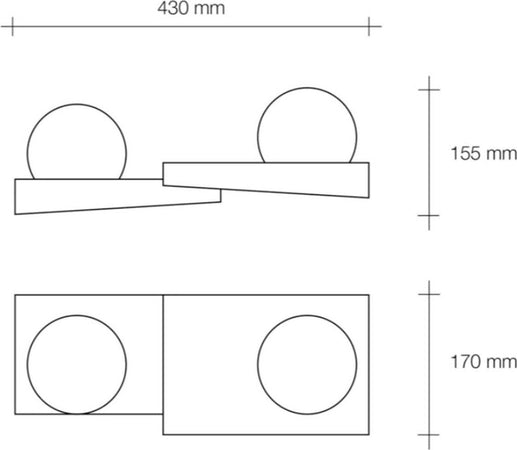 Applique-gesso-Sforzin-illuminazione-CICLADI-T386-GX53-LED-moderno-lampada-parete