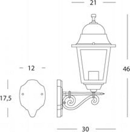 Applique-Grande-In-Alto-Esterno-Quadrata-Alluminio-E-Vetro-Nero-1-Luce-E27