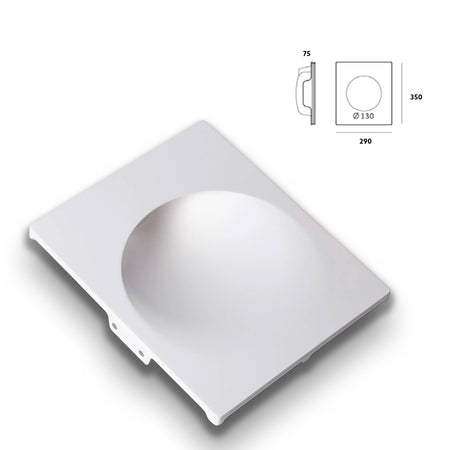 *STOCK* Portafaretto In Gesso Ceramico ad incasso GHOST 350x290x75mm foro 13cm 40W GU10 IP20 - Eternal Parquet