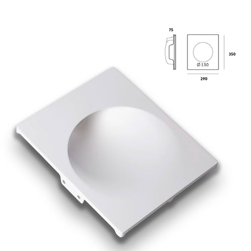 *STOCK* Portafaretto In Gesso Ceramico ad incasso GHOST 350x290x75mm foro 13cm 40W GU10 IP20 - Eternal Parquet