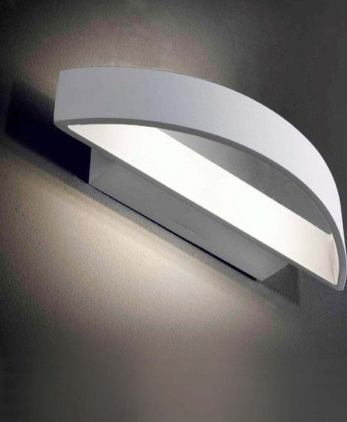 Applique-Illuminando-CLEO-P-12W-LED-1020LM-3000°K-lampada-parete-biemissione-moderna-alluminio-bianco-interno