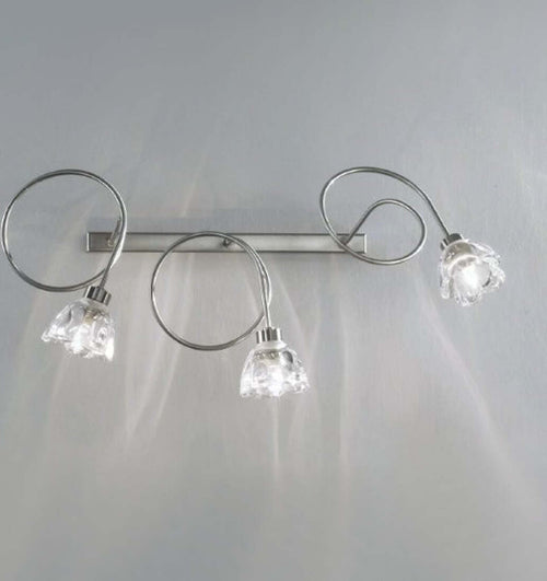 Applique-Illuminando-GINEVRA-CLARA-3-G9-LED-lampada-parete-vetri-fiore-trasparente-bracci-modellabili