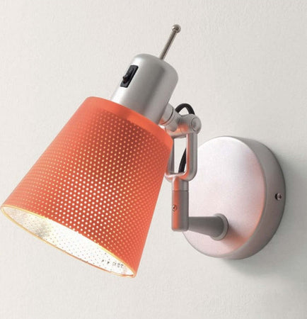 Applique-Illuminando-LOLA-AP-E27-LED-lampada-parete-moderna-orientabile-metallo-bianco-arancione-alluminio