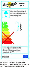 Applique-Illuminando-STONE-AP-G-30W-LED-3000LM-3000°K-lampada-parete-soffitto-metallo-acrilico-bianco-moderno-rettangolare