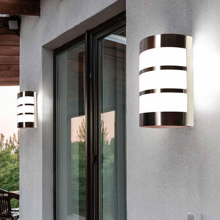 Applique In Acciaio Lampada Da Parete Muro Interno Esterno Portalampada E27 Ip44