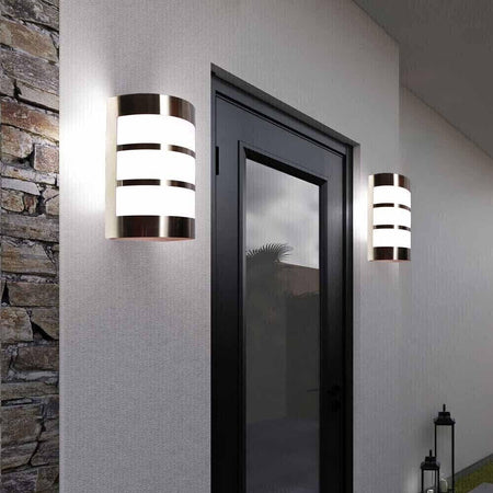 Applique In Acciaio Lampada Da Parete Muro Interno Esterno Portalampada E27 Ip44