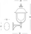 Applique-In-Alto-Esterno-Contemp.-Rustica-Alluminio-E-Metallo-Ruggine-1-Luce-E27