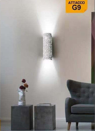 Applique In Gesso A Parete Doppia Emissione Luce 2xg9 Cilindro Traforato Gs-e38 Casa, arredamento e bricolage > Illuminazione da interno > Applique per interno Trade Shop italia - Napoli, Commerciovirtuoso.it