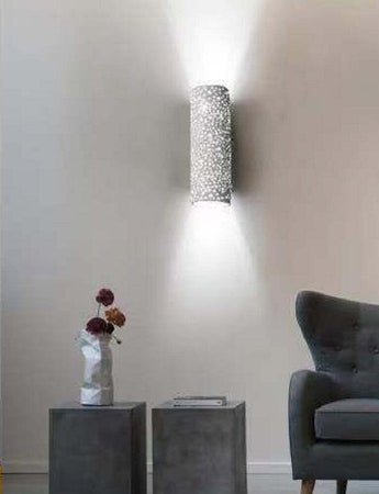 Applique In Gesso A Parete Doppia Emissione Luce 2xg9 Cilindro Traforato Gs-e38 Casa, arredamento e bricolage > Illuminazione da interno > Applique per interno Trade Shop italia - Napoli, Commerciovirtuoso.it