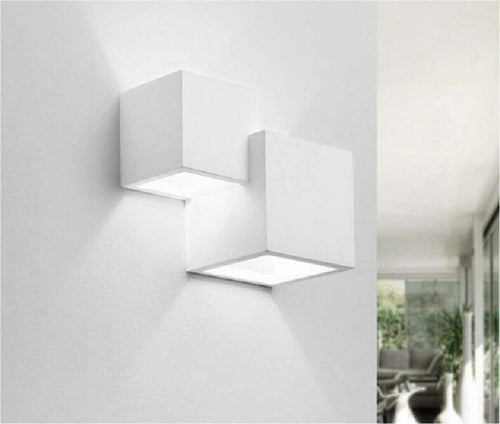 Applique In Gesso Moderno 2 Cubi A Doppia Emissione Luce Contemporanea G9 Gs-e74 Casa, arredamento e bricolage > Illuminazione da interno > Applique per interno Trade Shop italia - Napoli, Commerciovirtuoso.it
