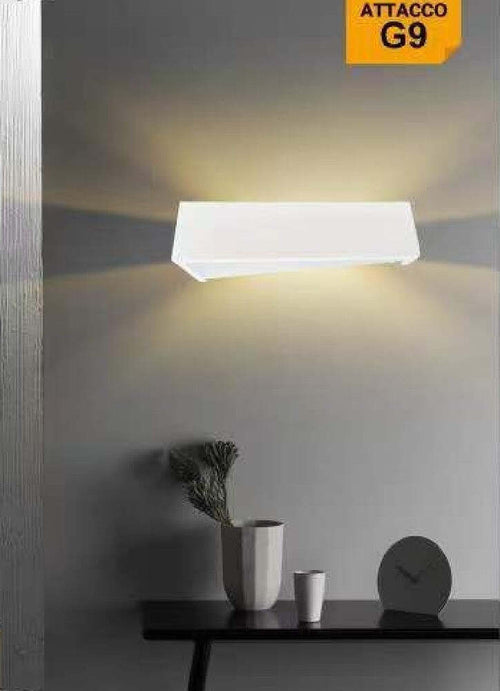 Applique In Gesso Moderno Design Rettangolo Tinteggiabile Biemissione G9 Gs-e76 Casa, arredamento e bricolage > Illuminazione da interno > Applique per interno Trade Shop italia - Napoli, Commerciovirtuoso.it