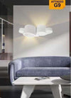 Applique-In-Gesso-Parete-Bianco-Moderna-Luce-Up&down-G9-Cilindri-Sfalsati-Gs-e77