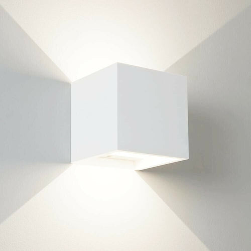 Applique In Gesso Quadrato Lampada Da Parete Luce A Doppia Emissione G9 E15 Universo