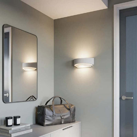 Applique In Gesso Ultra Moderno Mezza Luna Up & Down Lampada Attacco R7s Gs-e71 Casa, arredamento e bricolage > Illuminazione da interno > Applique per interno Trade Shop italia - Napoli, Commerciovirtuoso.it