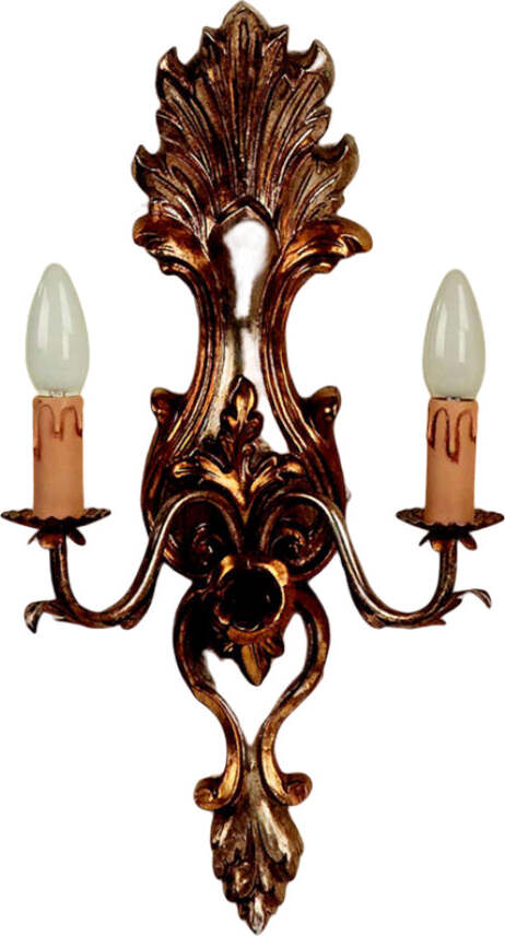 Applique-In-Legno-Classico-Argento-Mecca-2-Luci-Avvoltoio