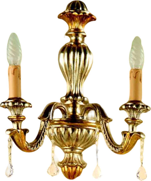 Applique-In-Legno-Classico-Argento-Mecca-2-Luci-Fagiano