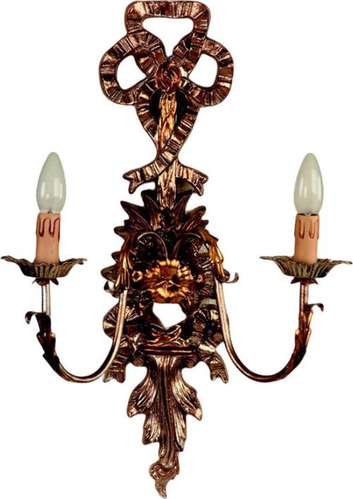 Applique-In-Legno-Classico-Argento-Mecca-2-Luci-Passero