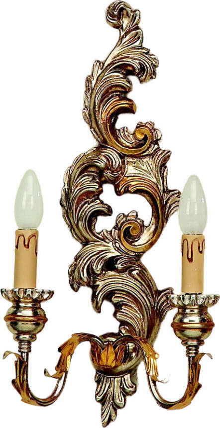 Applique-In-Legno-Classico-Argento-Mecca-2-Luci-Sinistro-Civetta