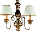 Applique-In-Legno-Classico-Argento-Mecca-Con-Paralume-2-Luci-Cicogna