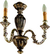 Applique-In-Legno-Classico-Marrone-Argento-Etrusco-2-Luci-Piccione