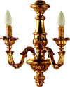 Applique-In-Legno-Classico-Oro-2-Luci-Cavaliere