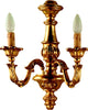 Applique-In-Legno-Classico-Oro-2-Luci-Cavaliere