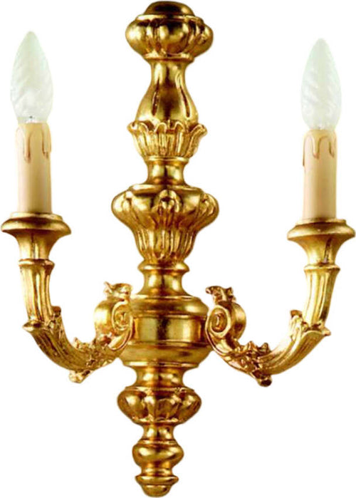 Applique-In-Legno-Classico-Oro-2-Luci-Rondone