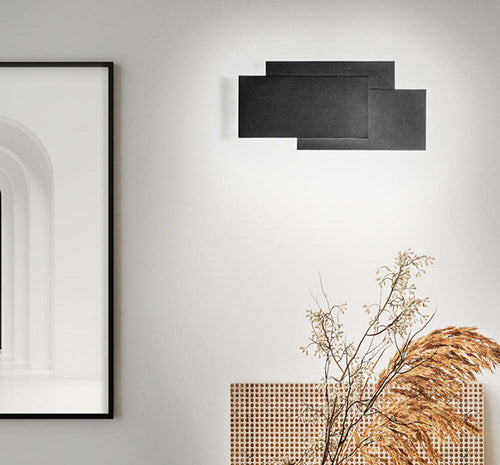 Applique-In-Metallo-Moderna-Dip-Nero-Led