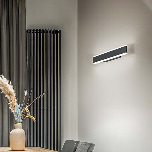 Applique-In-Metallo-Moderna-Kante-Nero-Led-Piccola