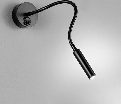 Applique-In-Metallo-Moderna-Minispy-Nero-Led
