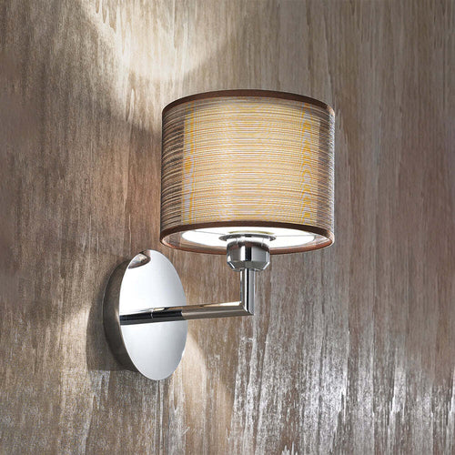 Applique-In-Metallo-Moderna-Sirco-Hotel-Cromo-Marrone-1-Luce-E27