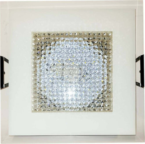 Applique in Vetro Trasparente E Satinato Con Supporti in Acciaio a Led Novecento Modello Luce 45 Cm X 45 H 5,5 Cm Illuminazione/Illuminazione per interni/Illuminazioni per pareti/Applique Ideart - Valdilana, Commerciovirtuoso.it