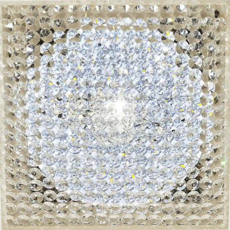 Applique in Vetro Trasparente E Satinato Con Supporti in Acciaio a Led Novecento Modello Luce 45 Cm X 45 H 5,5 Cm Illuminazione/Illuminazione per interni/Illuminazioni per pareti/Applique Ideart - Valdilana, Commerciovirtuoso.it