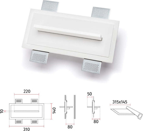 Applique-incasso-Belfiore-9010-ATIK-2508B-30135-LED-WIRELESS-cristaly-verniciabile-lampada-parete