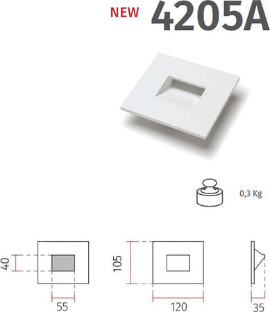 Applique-incasso-gesso-Belfiore-9010-AIDA-4205A-3004-LED-scatola-503-cristaly