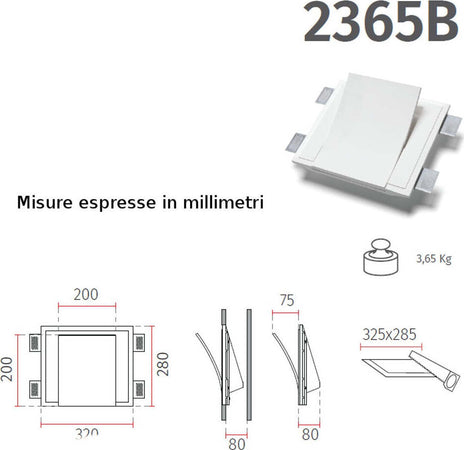 Applique-incasso-gesso-Belfiore-9010-LISSIO-2365B.3031-LED-WIRELESS-IP20-lampada-parete-cartongesso-muro