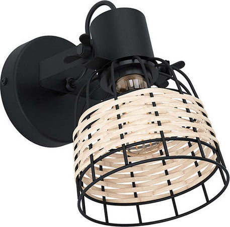Applique-Industrial-Anwick-1-Luce-Metallo-Nero