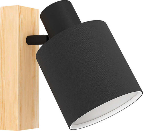 Applique-Industrial-Batallas-1-Luce-Legno-Marrone-E-Nero