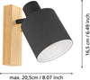 Applique-Industrial-Batallas-1-Luce-Legno-Marrone-E-Nero