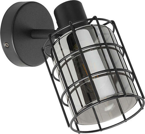 Applique-Industrial-Consaca-1-Luce-Acciaio-Nero