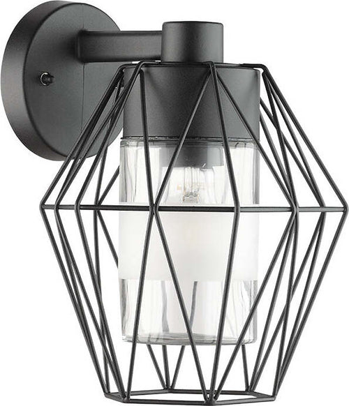 Applique-Industrial-Da-Esterno-Canove-1-Luce-Acciaio-Zincato-Nero